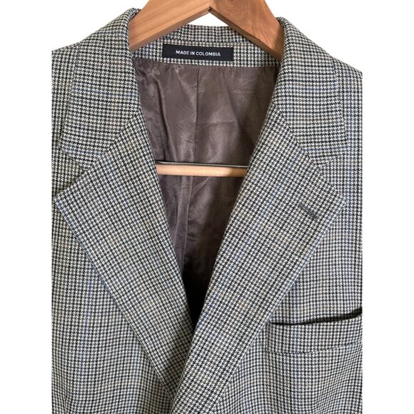 Lauren Ralph Lauren Men Houndstooth Plaid Blazer Lined Silk Blend Sport Coat 46R - Picture 8 of 15